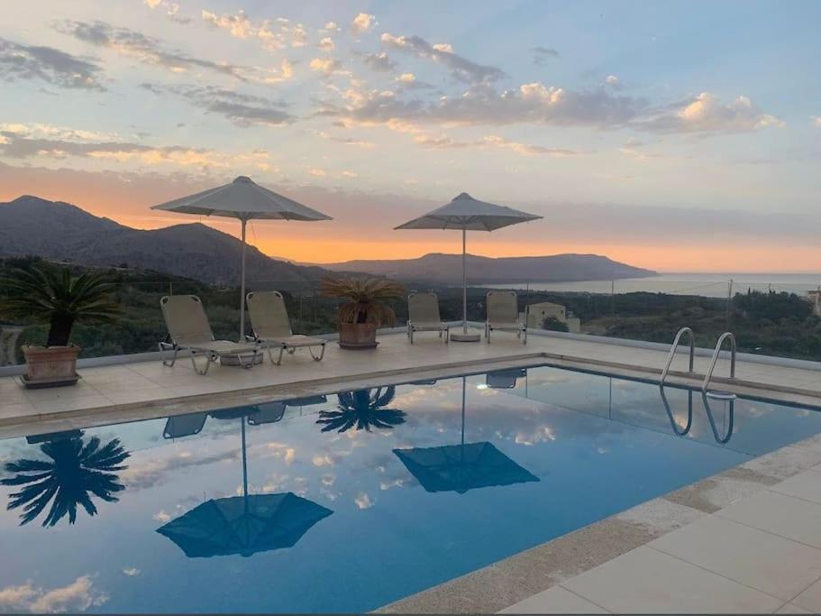 Villa Vuna - Private Pool -Sea View Chania  Exteriör bild